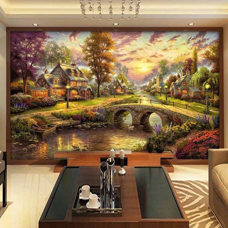 Custom photo 3d wallpaper European-style hand-painted oil painting