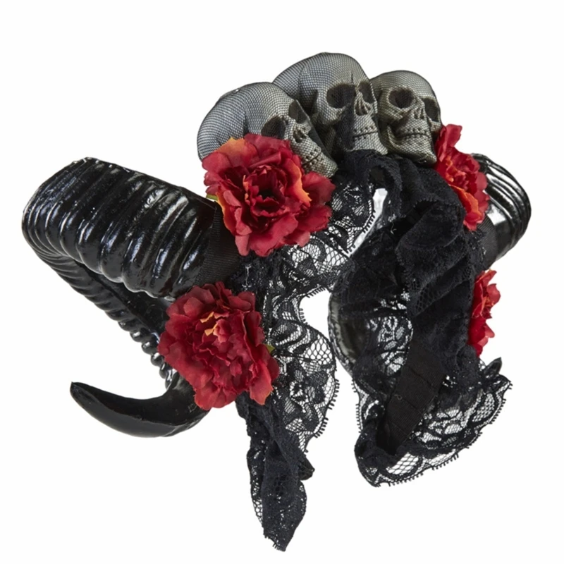 

Halloween Horn Antelope Headband Skull Headband Devil Horns Headband Day Of the Dead Headband Goth Headpiece Dropship