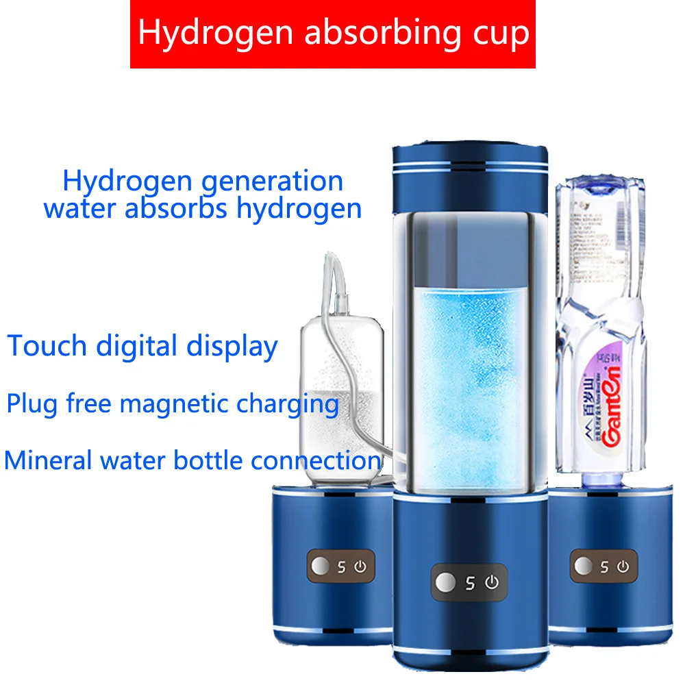 Bouteille D'Eau Hydrogène Générateur Ioniseur Alcalin - Verre 420ml - USB
