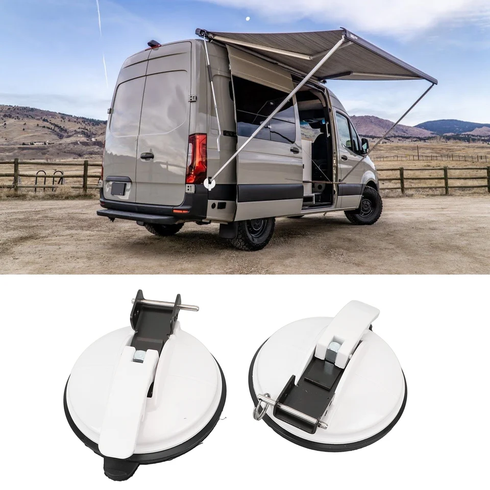 Sun Blocker Homgaty Set Di Tende Da Sole Per Thule Omnistor (inclusi 4 Ganci Per Listelli), Fissaggio Tempesta Per Tenda E Accessori Per Camper, Roulotte, Kit Con Guinzaglio Per Tempesta Porta Moto - Foto 6