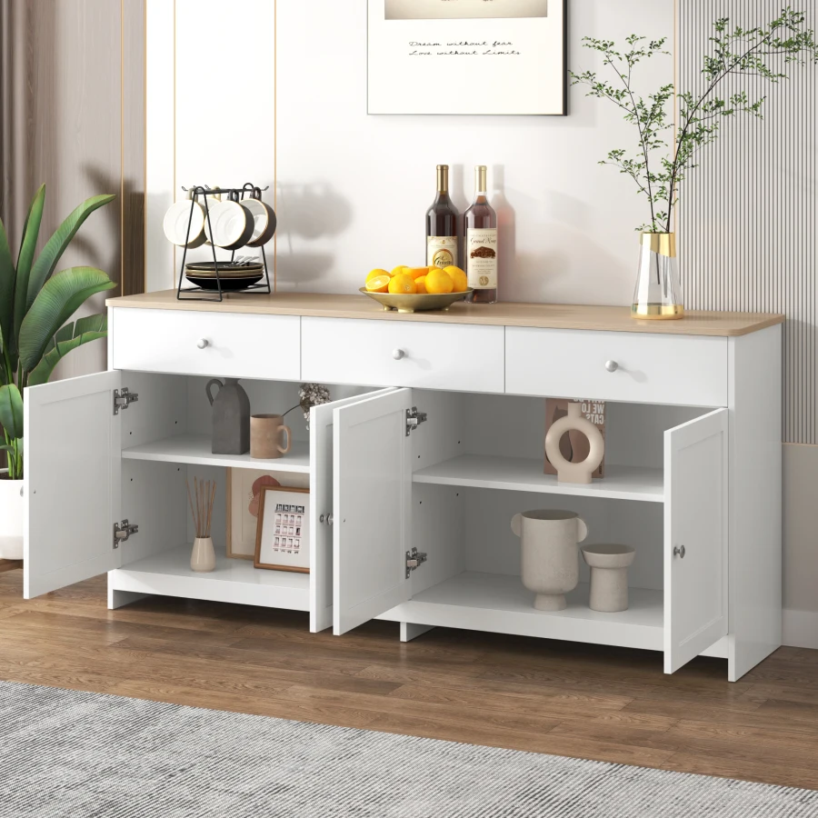  QZZCED Aparador blanco brillante de 27.6 x 16.1 x 29.5  pulgadas, madera de ingeniería, gabinete decorativo, aparador, muebles de  almacenamiento, para cocina, comedor, sala de estar, pasillo : Hogar y  Cocina