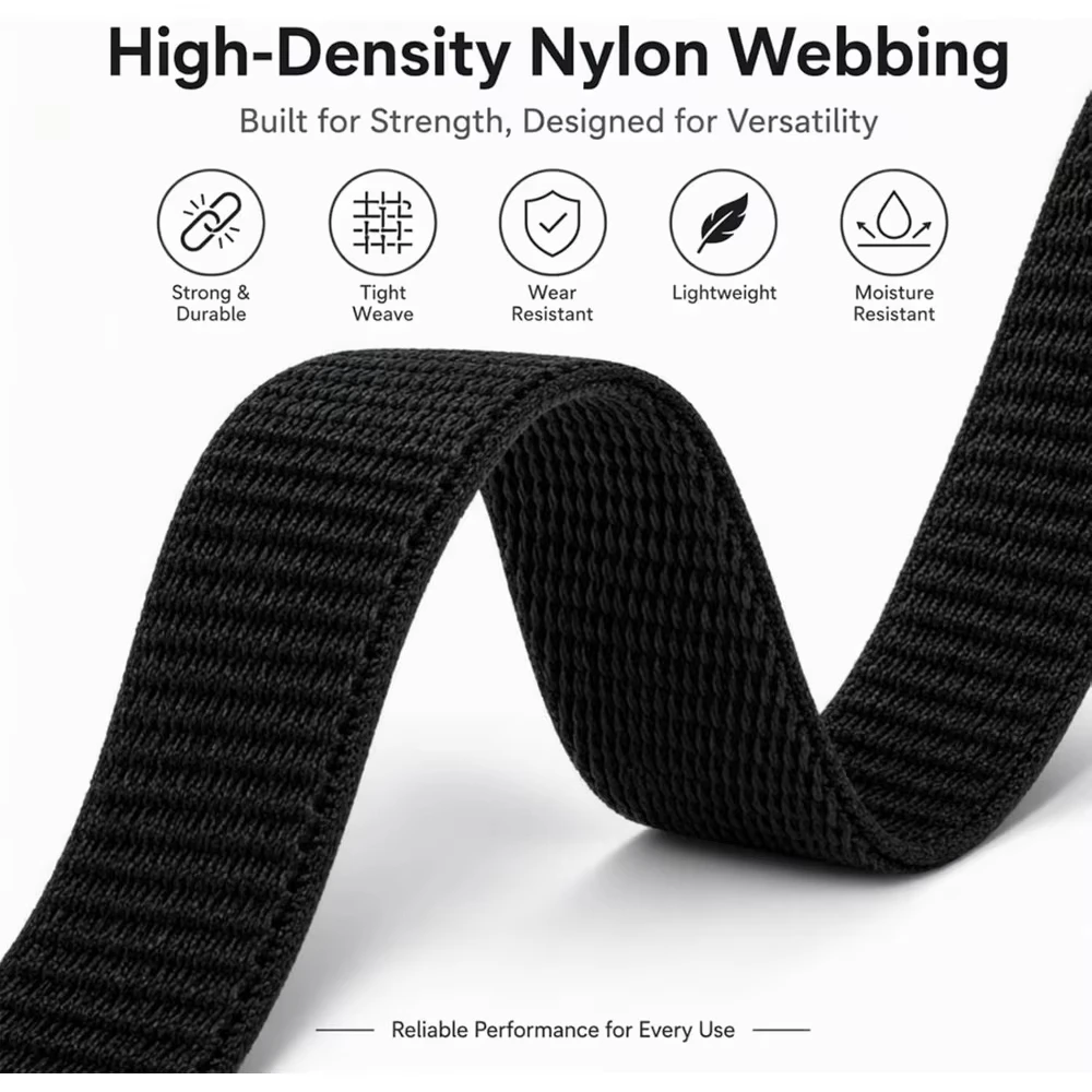 Enhanced Nylon Loop Fitness Tracker Armband with Metal Case