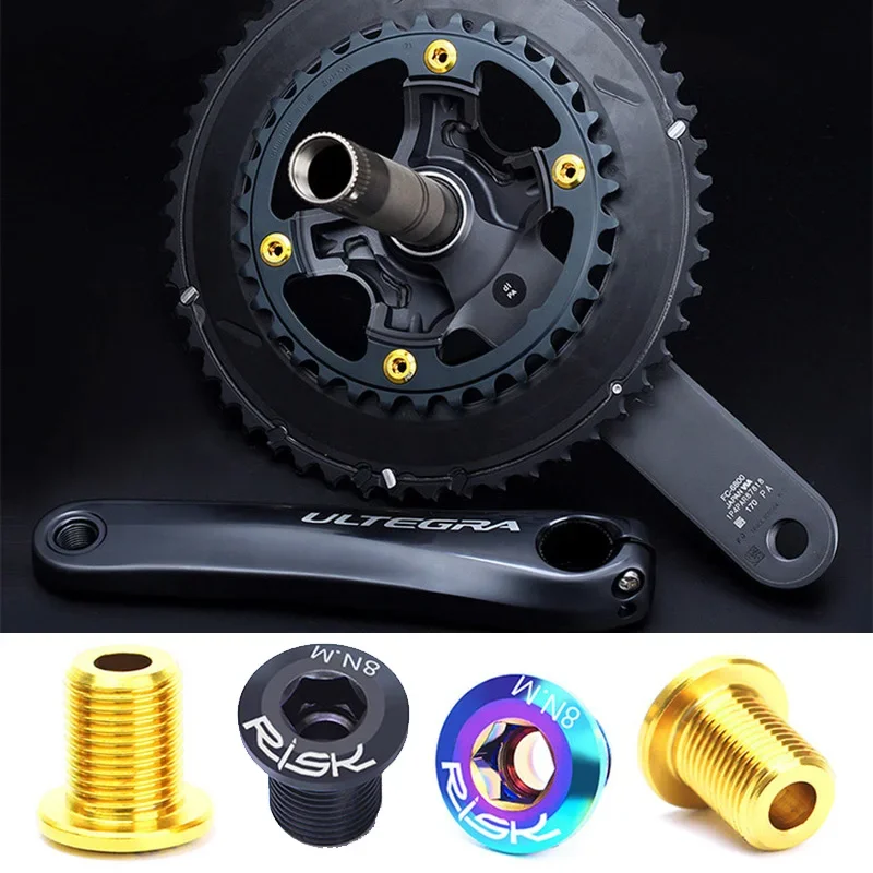 リスク 4 個 M8x10mm チタンロードバイクギア固定ボルトチェーン