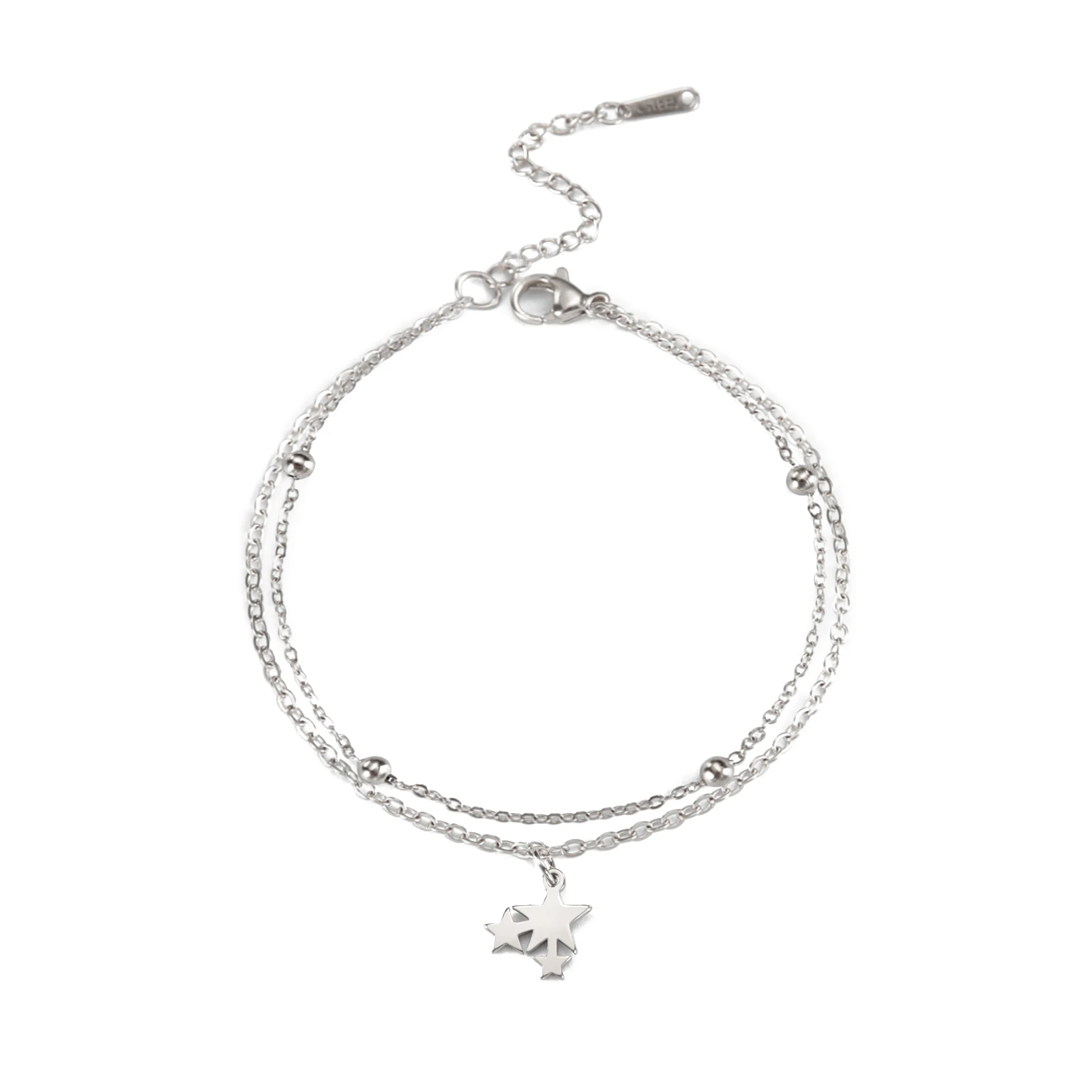 Skyrim-Inspired Sun and Moon Charm Double-Layer Bracelet – Stainless Steel Jewelry Gift