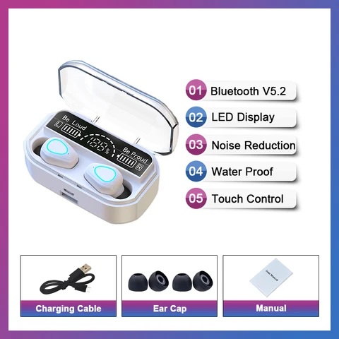 Bluetooth 5.2 Earphones 3500mAh Charging Box Wireless Headphone 9D Stereo Noise reduction Waterproof Headsets With Mic