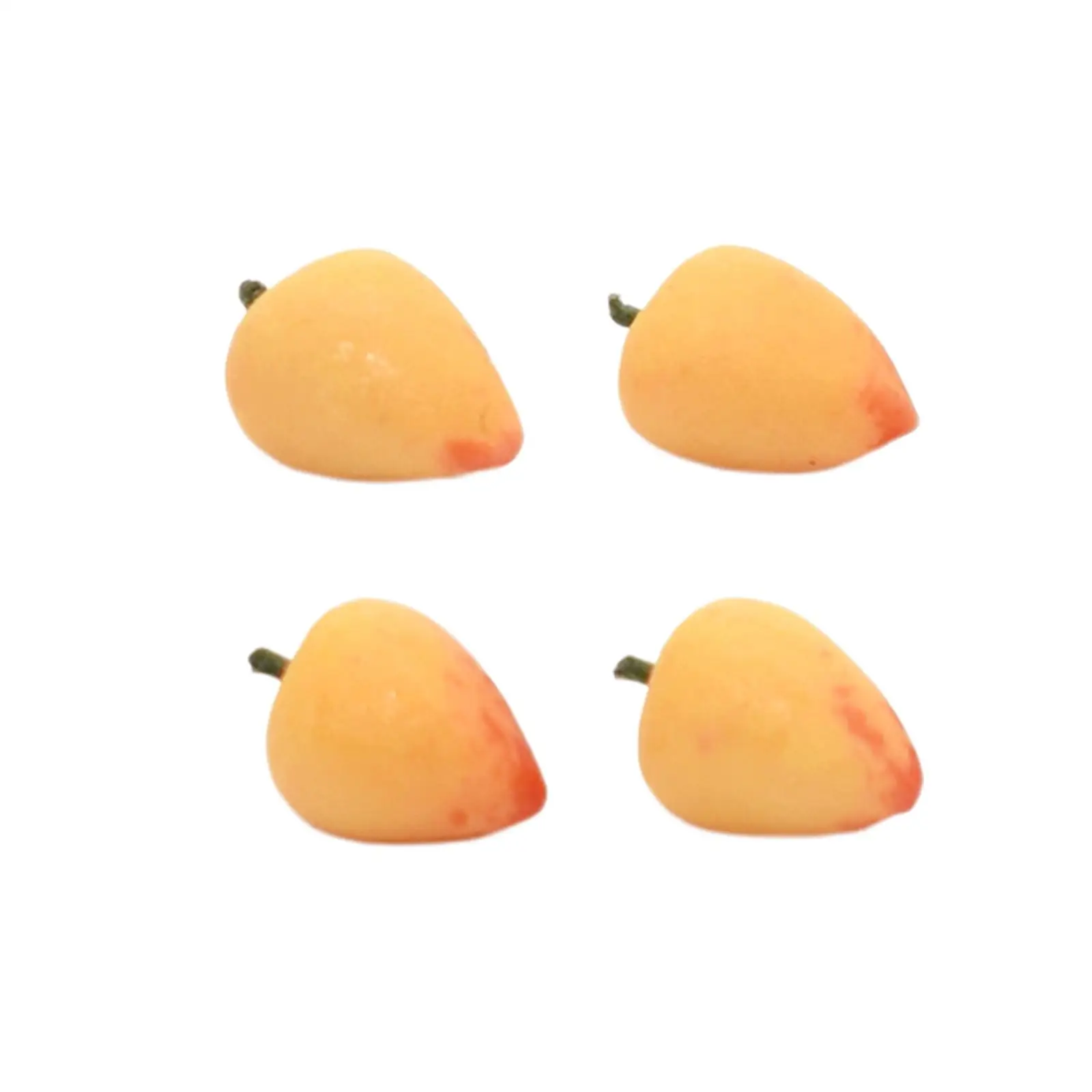 

4 Pieces 1:12 Miniature Fruit Model Party Accessories Toys Kitchen Room Home Micro Landscape Dollhouse Yellow Peach Decor