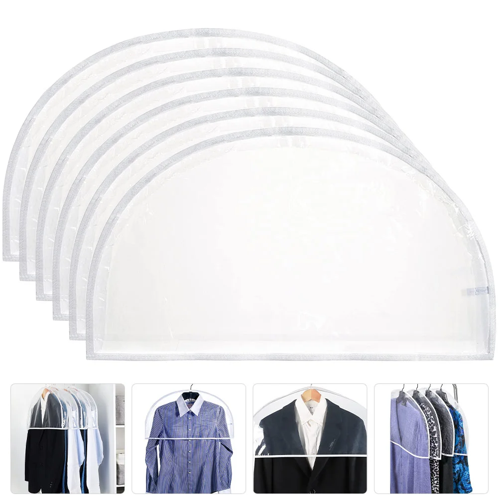

6Pcs Shoulder Covers Clear Plastic Shoulder Clothes Covers Clothes Suit Protectors Hanging Closet Cover Garment Bags