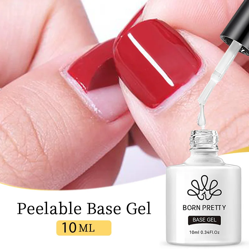 Born Pretty Peelable Base Gel 10Ml Gel Smalto Per Unghie Glitter Colorati Soak Off Gel Uv Per Unghie Vernis Gel Semi Permanente Per Manicure