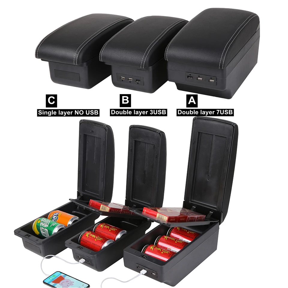 Armrest box For Suzuki Jimny JB74 2018 -2024 Car Armrest Storage box  Interior car accessories Double-layer 3USB - AliExpress
