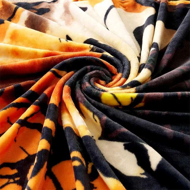 Couverture polaire effrayante d'Halloween : couverture en flanelle design sorcière, citrouilles et maison hantée, douce et confortable, cadeau 3