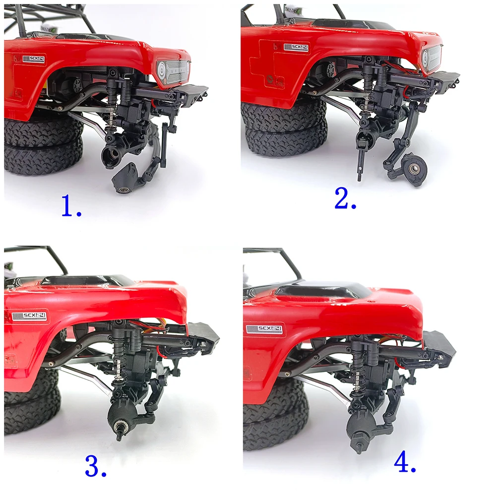 RCAWD Juego De Eje De Portal De Latón Más Pesado Para Actualizaciones Axial SCX24 Wrangler Bronco C10, Carcasa De Eje De Latón Con Engranajes Helicoidales De Acero # 45, Engranajes Hexagonales