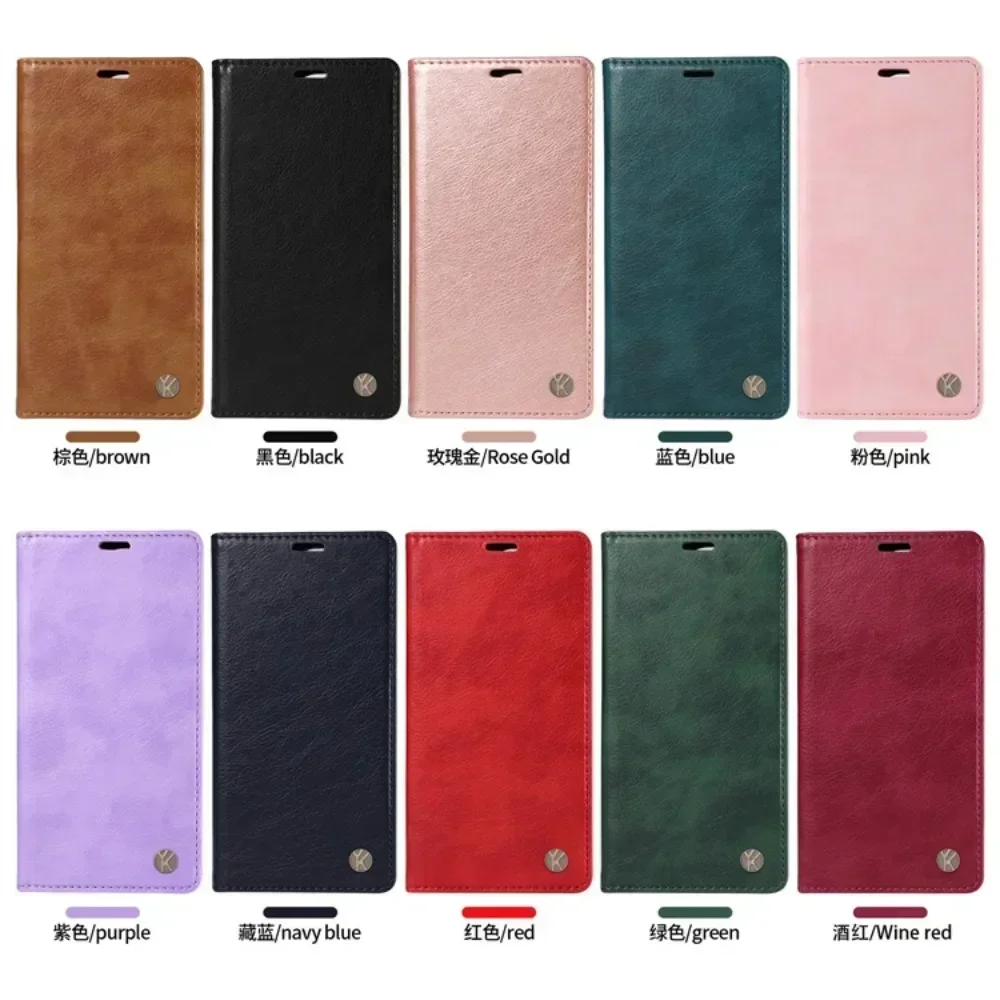Magnetic Leather Wallet Book Cover Coque