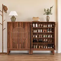 LITTLE TREE 5-Tier Shoe Cabinet, Adjustable Height Shelves, 39.8" Tall Farmhouse Style Shoe Organizer for Living Room, Entryway 4