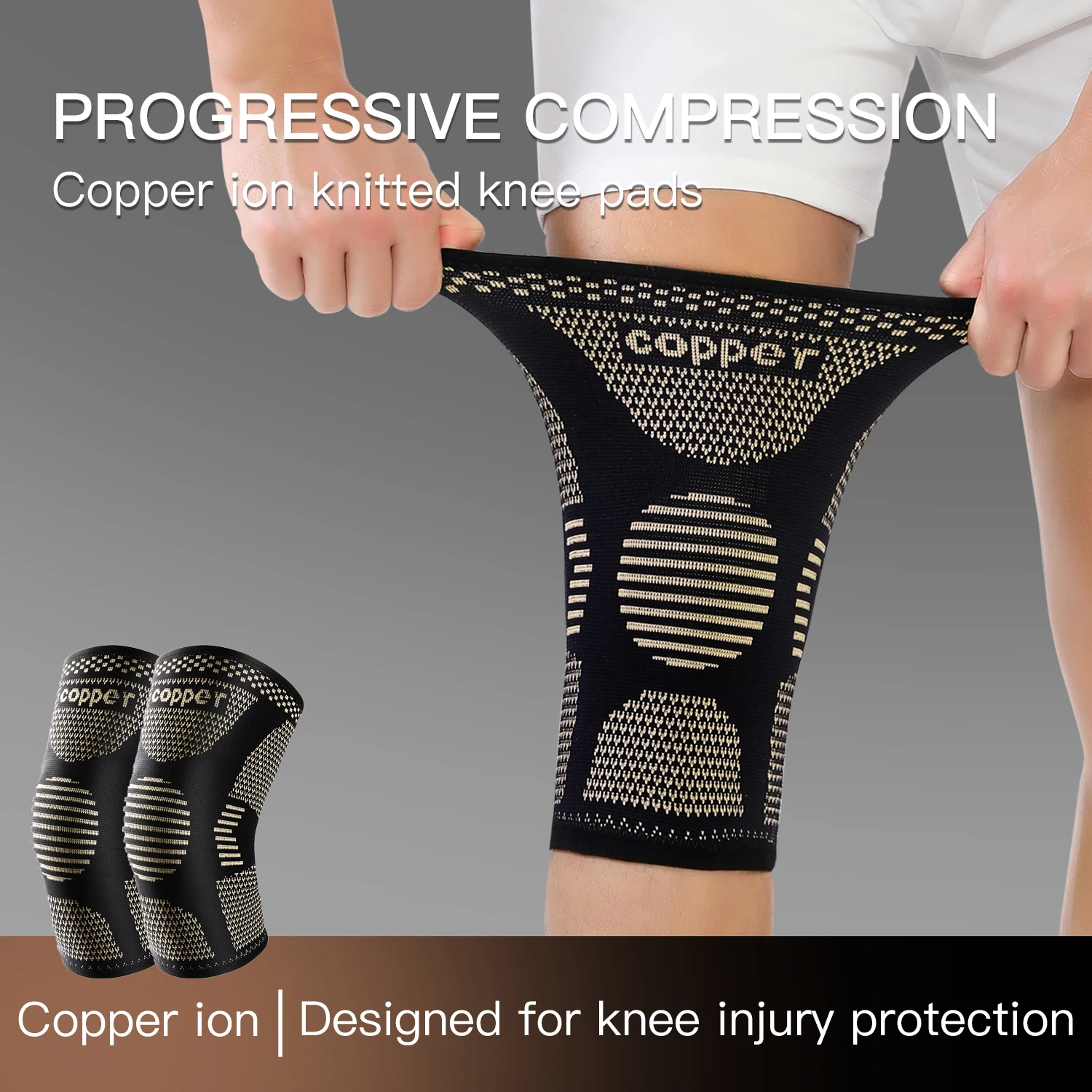 1PC Copper Knee Brace for Arthritis Pain Support-Copper Knee Sleeve for knee pain Compression sleeve Sports,Knee Pain Relief