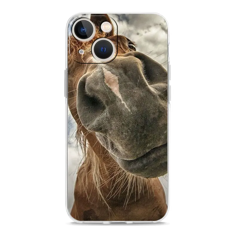 Elegant Horse Design Clear Phone Case Cover