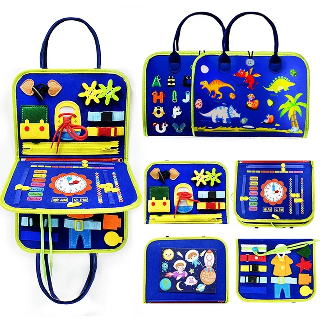 Busy Board: Estimule o Desenvolvimento Infantil e Habilidades Sensoriais 5 Montessori-Inspired Busy Board for Sensory Development and Fine Motor Skills