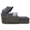 79.9" Outdoor Sunbed with Adjustable Canopy, Double lounge, PE Rattan Daybed, Gray Wicker And Cushion 4