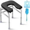 U-Shaped Shower Chair with Thick Padded Cushion, 400LBS Stainless Steel Shower Seat for Inside Shower, Adjustable Bath Chair 1