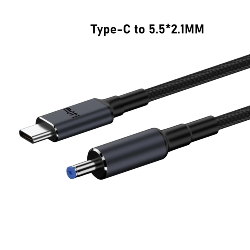 Cabo de Alimentação Masculino para Carregamento Rápido Cabo de Extensão do Carregador para Laptop Notebook 28v 5a 140w pd Usb c tipo c para dc 55x21 mm 55x25 mm - Image 2