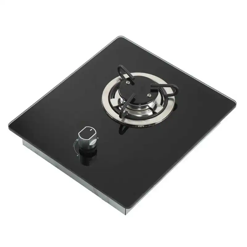 RV Gas Stove Tempered Glass Panel Kitchen Gas Hob Easy To Clean Even Heat for Yacht Caravan Boat