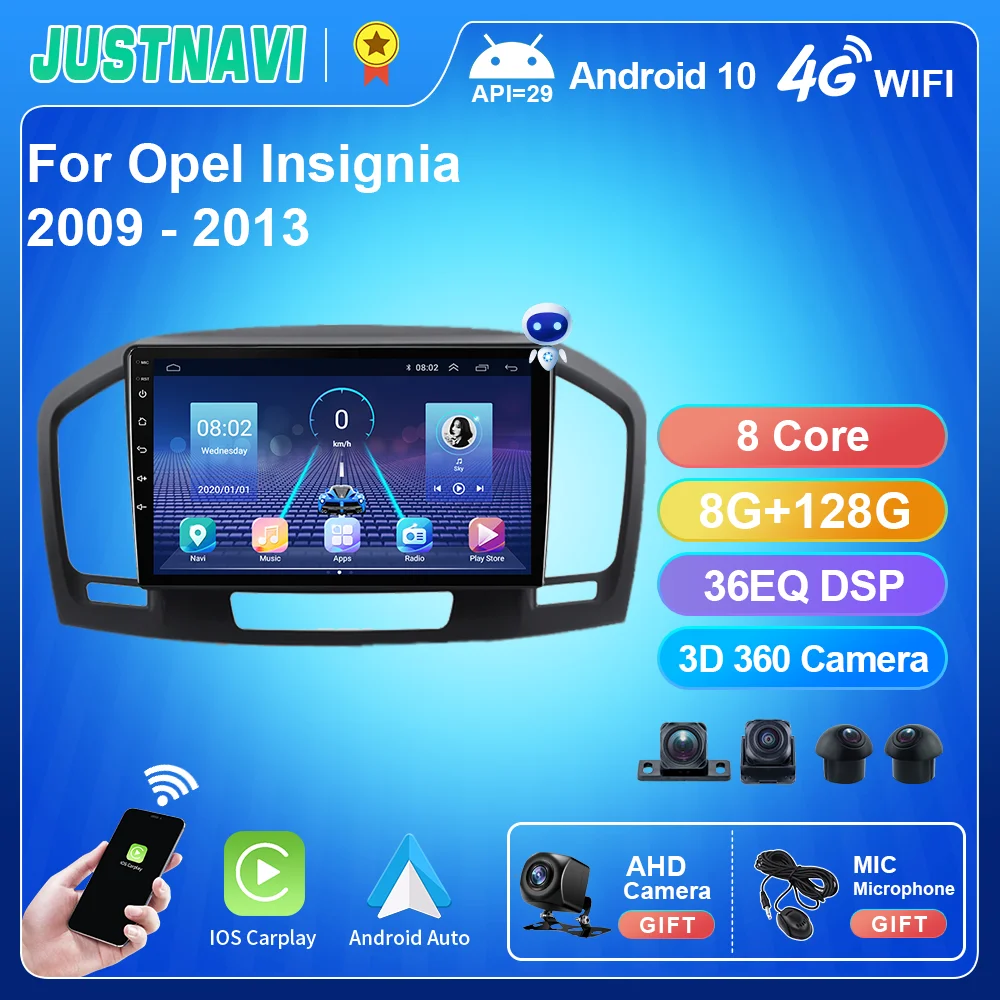 

JUSTNAVI Car Radio For Opel Insignia 2009-2013 Stereo Carplay Multimedia GPS Navigation Video Player DSP Autoradio Tape Recorder