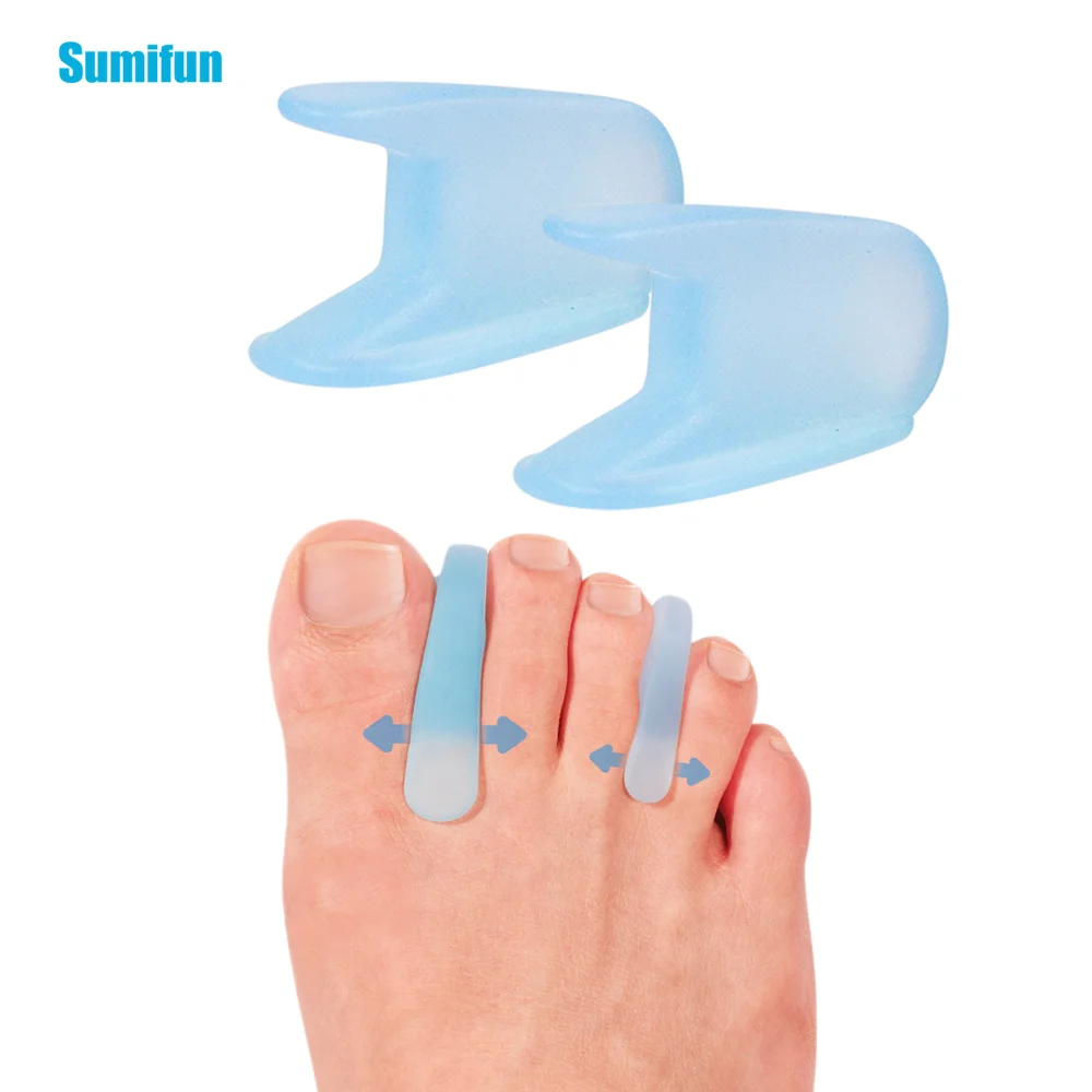 2Pcs/pair Sumifun Silicone Toe Separator Toe Valgus Corrector Orthopedic Safe Painless Foot Pedicure Medical Health Care Tool