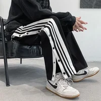 American Style Button down Basketball Loose Wide Leg Casual Sports Spring Autumn Training Pants for Men And Women