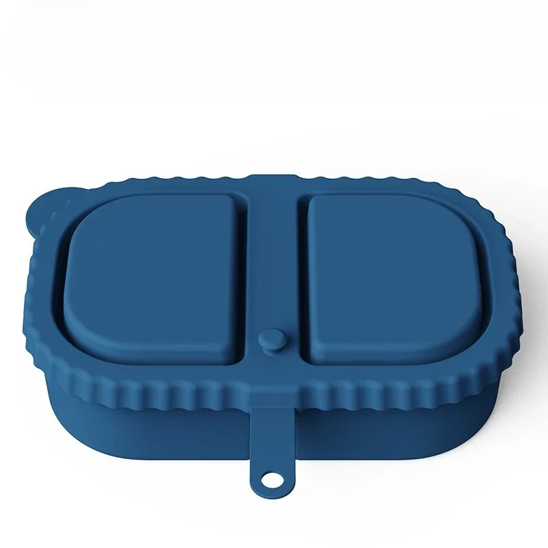 1-5PCS Portable Silicone Double Compartment Seasoning Box, Sauce Box, Lid, Silicone Snack Box, Household Outdoor Small Tool