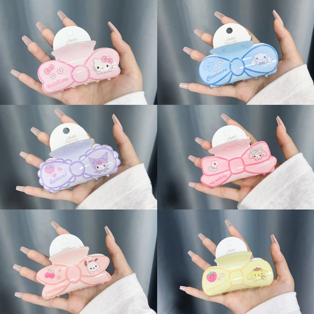 Sanrio Hairpins For Women Hello Kitty Hair Claws Girls Cute Kuromi Melody Hair Clips Cinnamoroll Hair Accessories Kids Xmas Gift