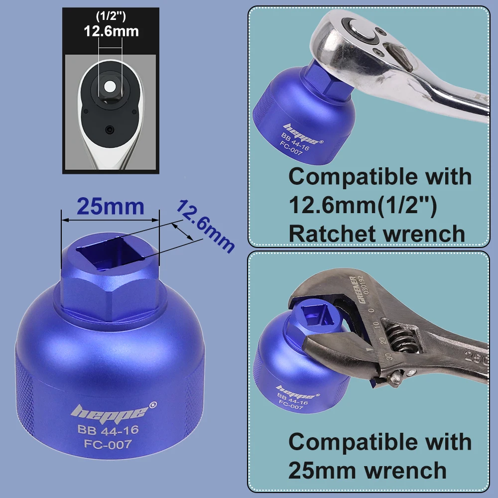 Bicycle Bottom Bracket Tool HEPPE Bike Disc Brake Centerlock Locking Ring Install and Remove Tool Lockring Remover Dual-use Wrench for SHIMANO Lockring BB52