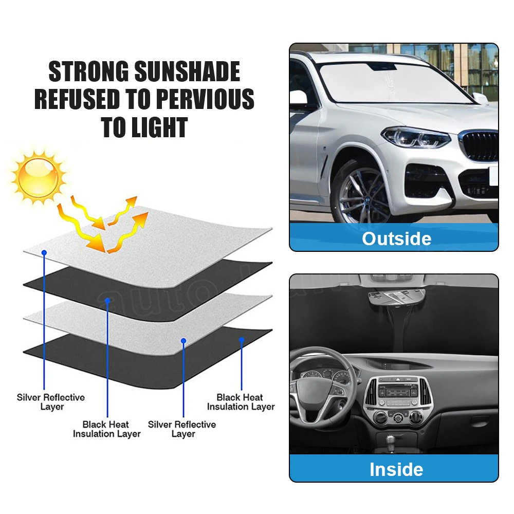 For Honda Civic Accord Insight Acura MDX ILX TL RSX Folding Car Window Sunshade Cover UV Protection Car Sun Shade Visor