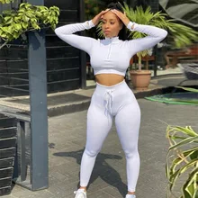 

Women's two-piece high-waist sports tights and yoga suit long-sleeved sportswear fitness suit 2021 new