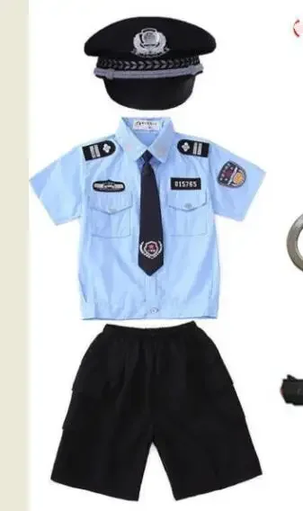Costume d'officier de Police pour enfants, ensemble de Cosplay, v&ecirc;tements journ&eacute;e pour enfants