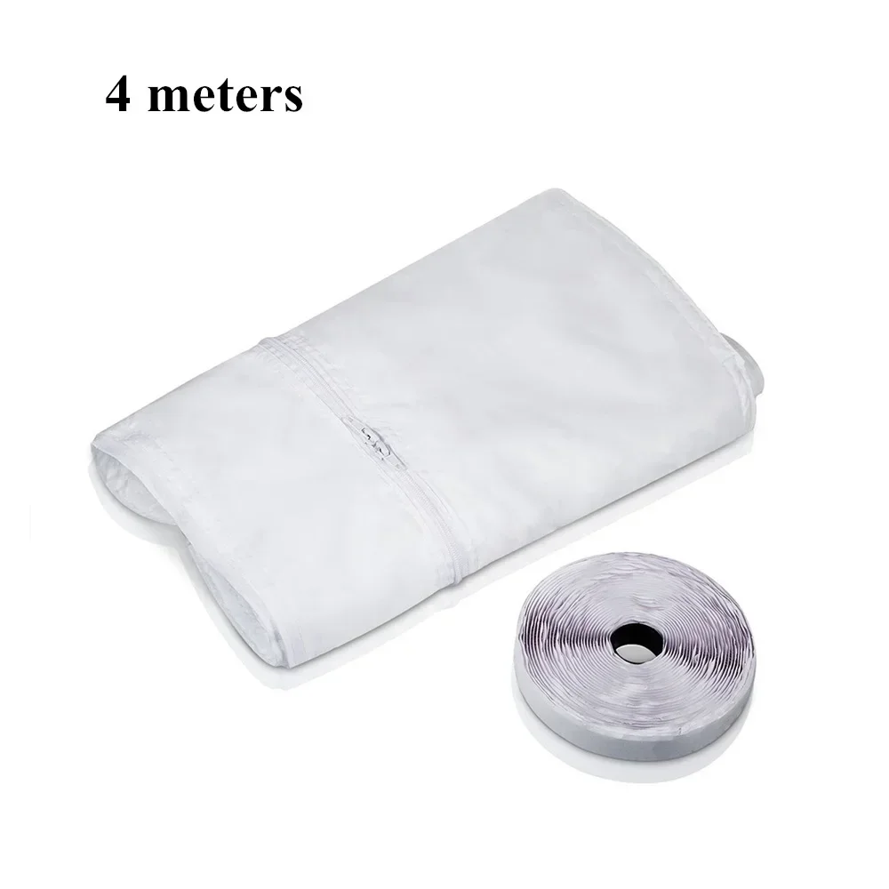 Universal AirLock Flexible Cloth Window Seal with Zipper and Adhesive Closure for Portable Air Conditioners