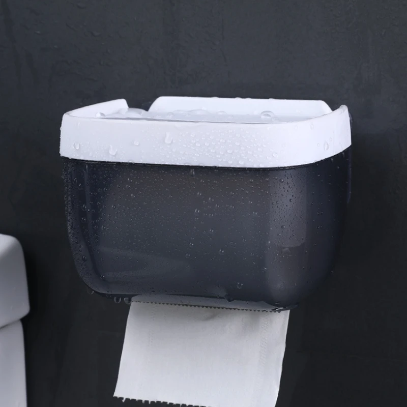 Waterproof Wall Mount Toilet Paper Holder Shelf Toilet Roll Paper Tube Storage Rack Storage Box Tray Rack Bathroom Supplies 2