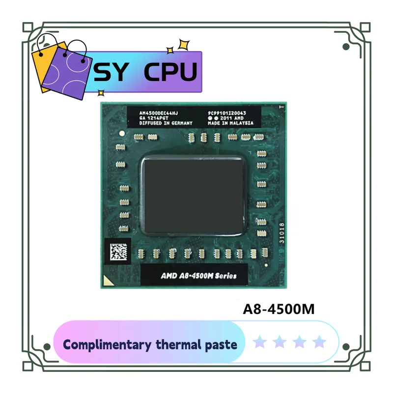 

AMD A8-Series A8 4500M 1,9 GHz четырехъядерный четырехпоточный процессор AM4500DEC44HJ разъем FS1