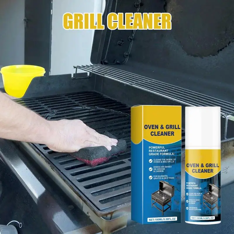 Oven Grill Cleaner Degreaser Oven Grill Cleaner Spray Cleaning Supplies Stain Remover Solution Eliminates Thick Grease &