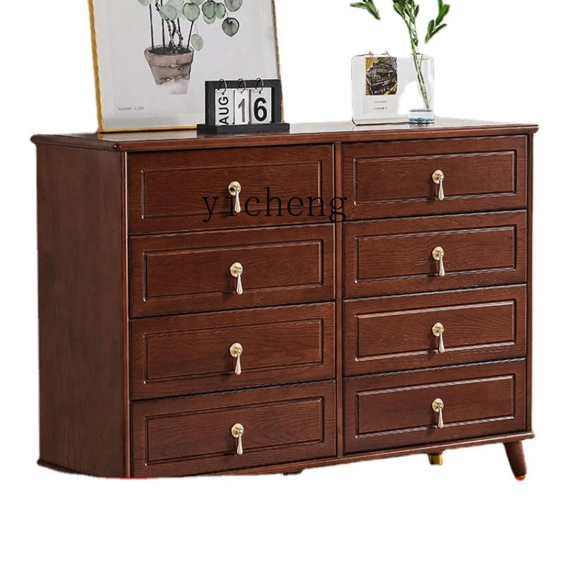 

Yy Pure Solid Wood American Chest of Drawers Simple Modern Living Room Cabinet Drawer Cabinet Storage