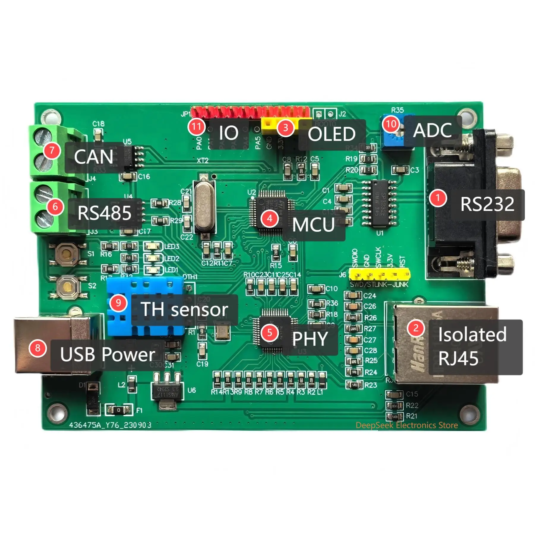 Modbus TCP 개발 보드, 내장 웹 서버, Modbus TCP 프로토콜