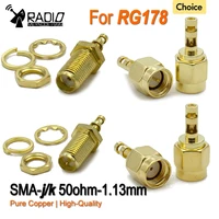 2/10pcs SMA ชายปลั๊ก SMA หญิง RP SMA ชายหญิงเชื่อมต่อเชื่อมสําหรับ RG178 Wire Terminal ตรงสาย coaxial ที่มีคุณภาพสูง 1