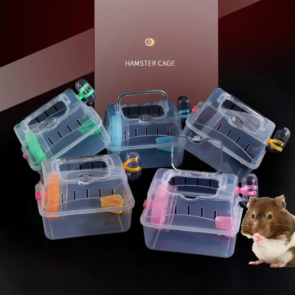 Hamster Travel Case With Food Bowl Running Wheel Multifunctional