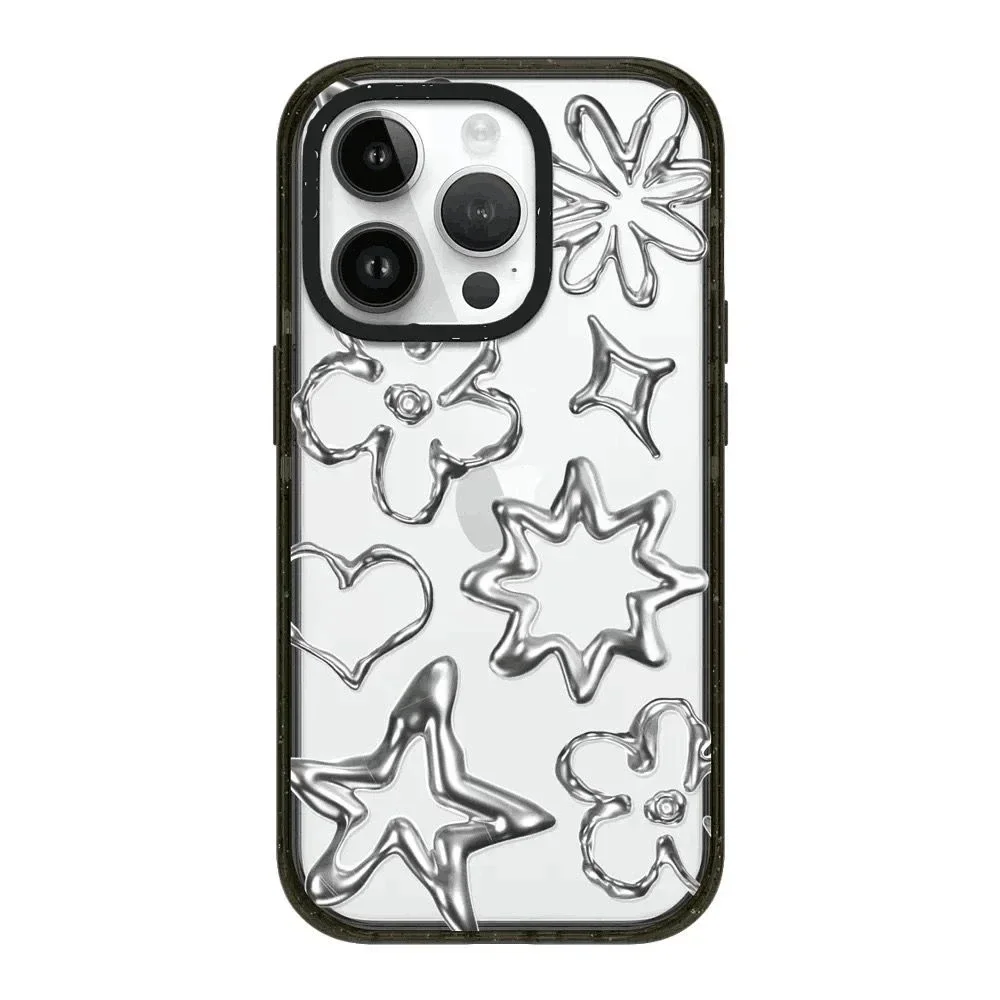 

MagSafe Acrylic Silver Heart Star Phone Case Cover for IPhone 11 12 13 14 15 Pro Max Case for IPhone 14 Pro Max