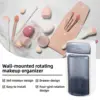 360 Rotation Makeup Brush Organizer, Wall-Mounted Bathroom Counter Organizer with Drawer Storage Box Holder 3
