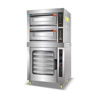 Electric Oven 2 Layers 2 Trays Commercial Combined Furnace 5 Plates Stainless Steel Pizza Bread Cake Fermentation Cabinet 1