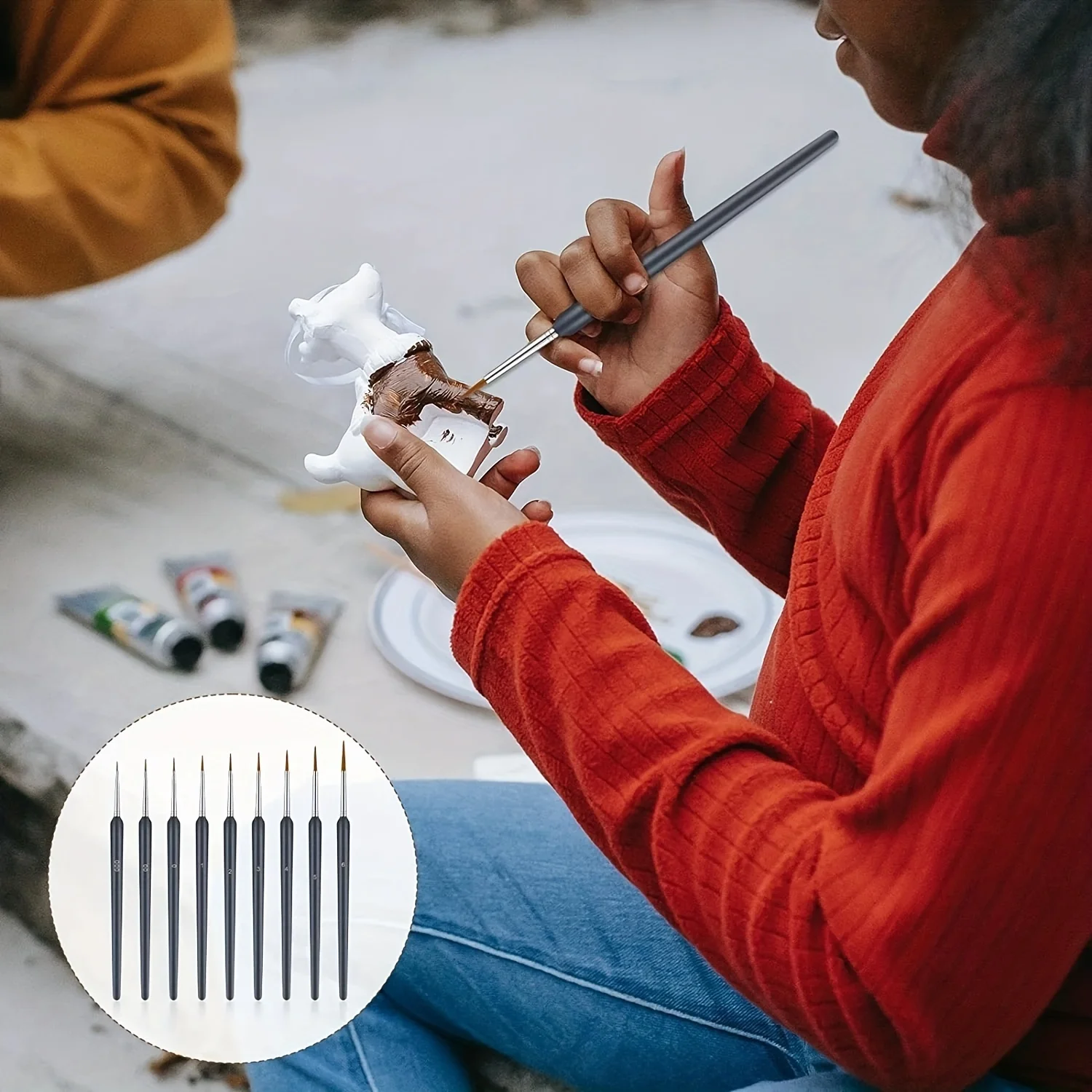 11pcs Miniature Paint Brushes Set Fine Detail Paint Brush Fine Mini Artist Brush For Watercolor Painting Acrylic Face Paint 6