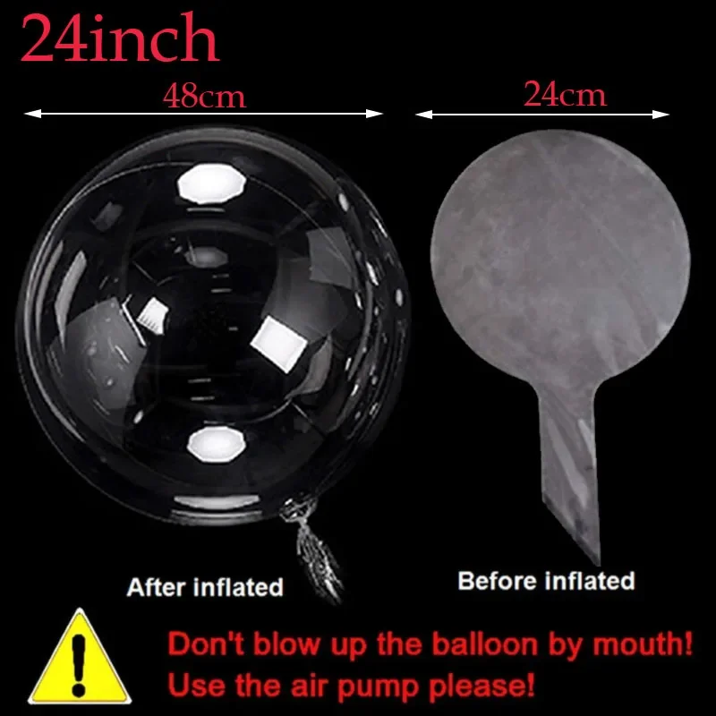 Inflatable Bobo Balloon 50pc 12/18/20/24/36 inch Transparent Globes Birthday Party Supplies Wedding Baby Shower Decor