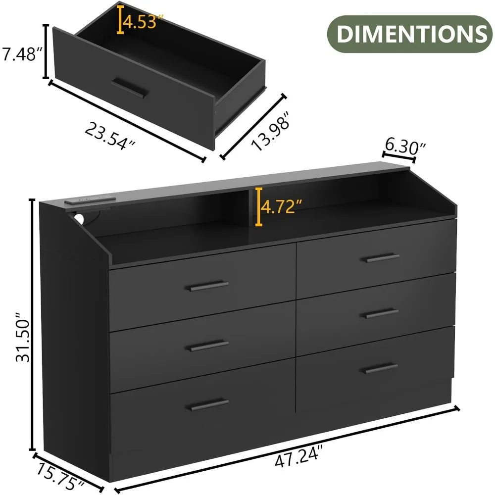 6-Drawer Modern Dresser 2
