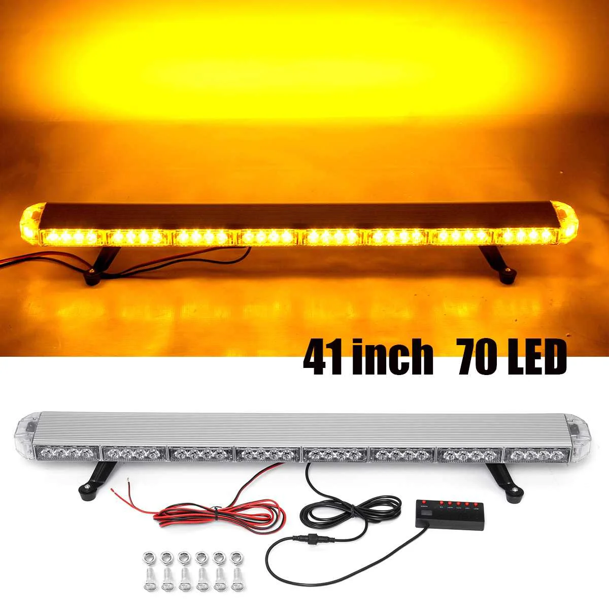 LED Warning Lights 41 210W LED 12V 24V Truck Car Strobe Light Light Bar Led Bar Flashing Beacon Roof Emergency Warning Lamps 21 Modes