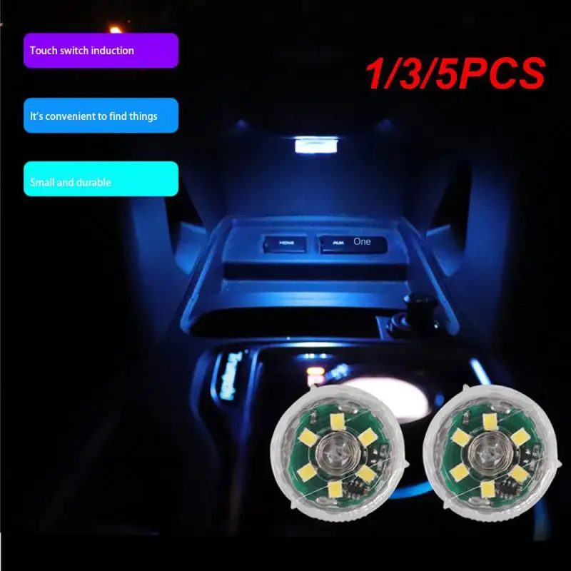 1/3/5Pcs New Universal Car Mini Led Touch Switch Light Led Touch Sensor Book Lights Lampade Di Emergenza Rotonde Luce Interna Per Auto