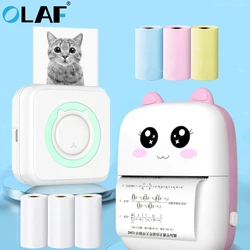 Mini Thermal Label Printer Smart Pocket Portable Photo Printer For Phone Wireless Bluetooth Adhesive Miniprint W/ Printing Paper